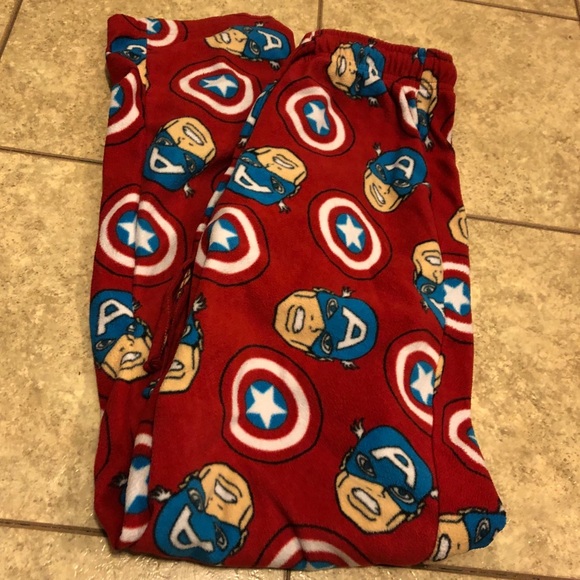 Marvel Captain America Pajama Pants Lounge PJ 2 Piece Set Mens Size Medium NWT